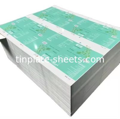 Hohe Festigkeit T3 T4 Druckblech Stahlblech 512mm-980mm Breite Druckblech für Lebensmitteldosen und Packungsdosen