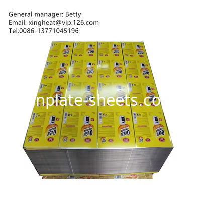 Elektrolytische Blechplatten mit T2-T5 Temperatur 5.6/5.6 Blechbeschichtung Matte Oberfläche Beenden 600mm-1160mm Schneidlänge