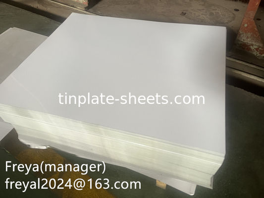 Elektrolytische Zinnplatte mit 2,8/2,8 Zinnbeschichtung T4 Temperatur 600-1160mm Schneidlänge Helle/Stein/Silber Oberfläche